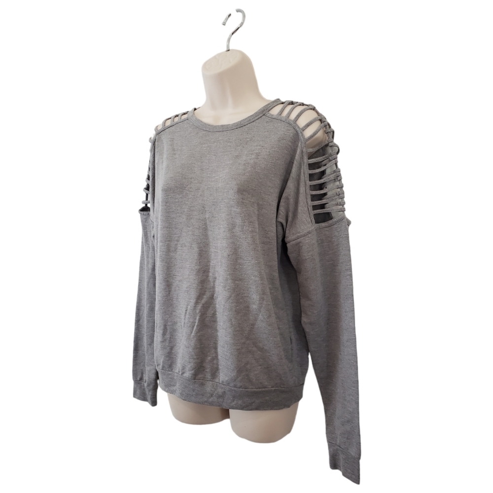 🪻BOGO🪻 Forever 21 Gray Active Ladder Cut-Out Top Size Medium - Picture 4 of 8